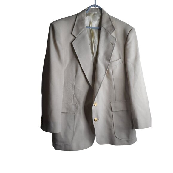 Cross & Winsor Other - Vintage Cross Winsor Mens Beige Sport Coat 2 Button Front Long Sleeve Size 46S